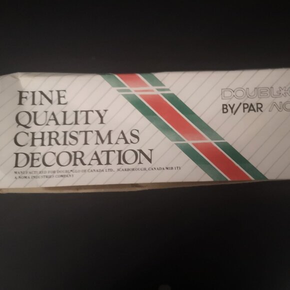 VTG Doubl-Glo by Noma Fine Quality Glass Christmas Tree Ornaments White w/ Red - Picture 2 of 7